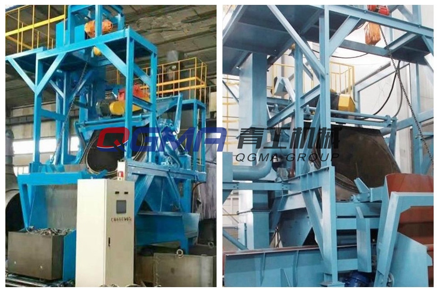 濟寧傾（qīng）斜滾筒式拋丸除鏽機