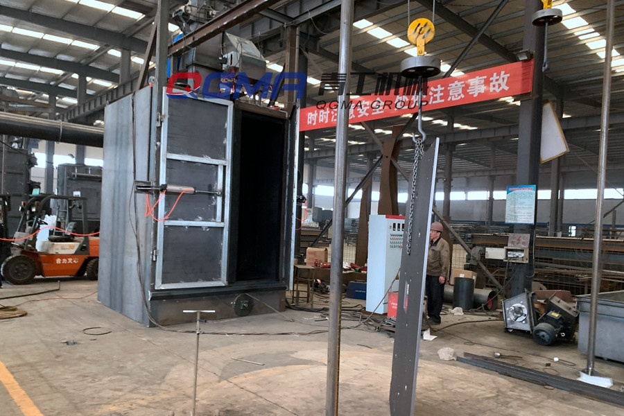 河（hé）北承德吊鉤式拋（pāo）丸機試運行驗收（shōu）現場（chǎng）